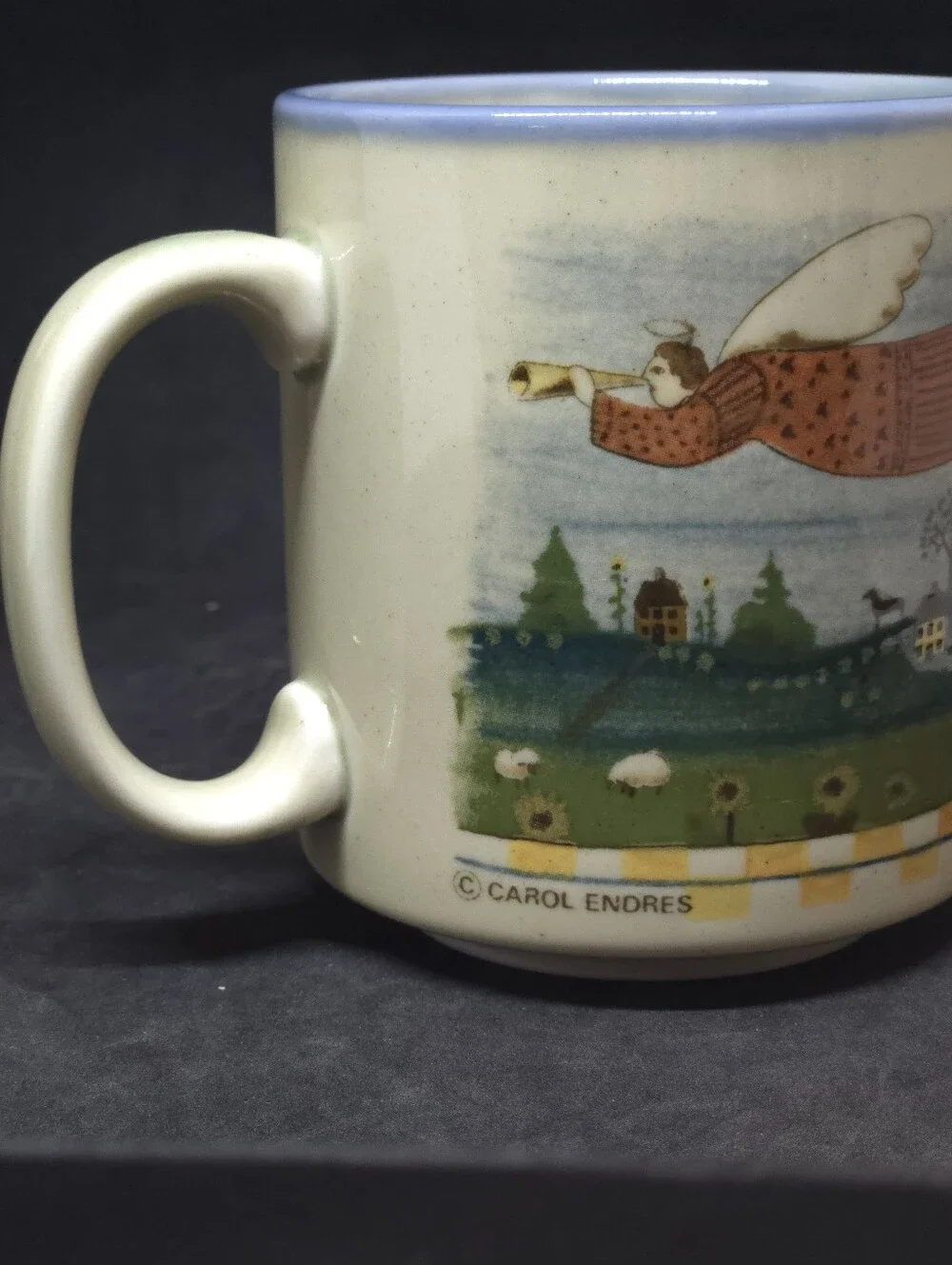 Vtg Otagiri Carol Endres Peace in the County Folk Art Design Japan
